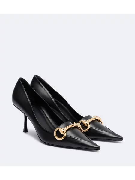 Pantofi cu toc Gucci din piele negru