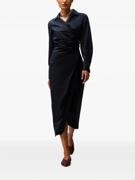 Lung rochie midi Retori drapată albastru