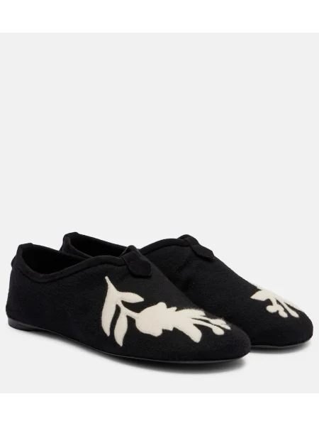 Pantofi loafer Loro Piana cu broderie negru