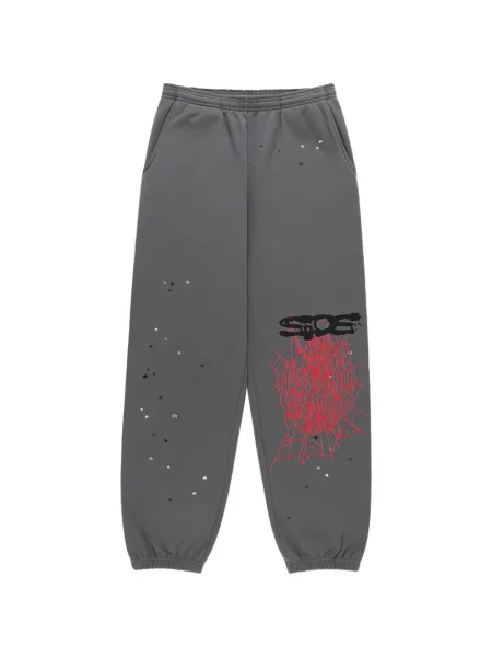 Pantaloni Sp5der alergare gri