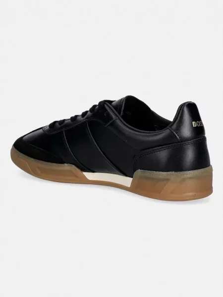 Sneakerși Boss din piele negru