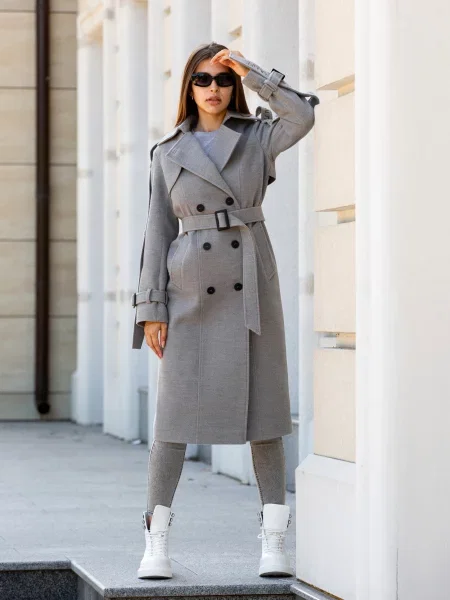 Пальта та плащі MilaNova вовна/віскоза сірий