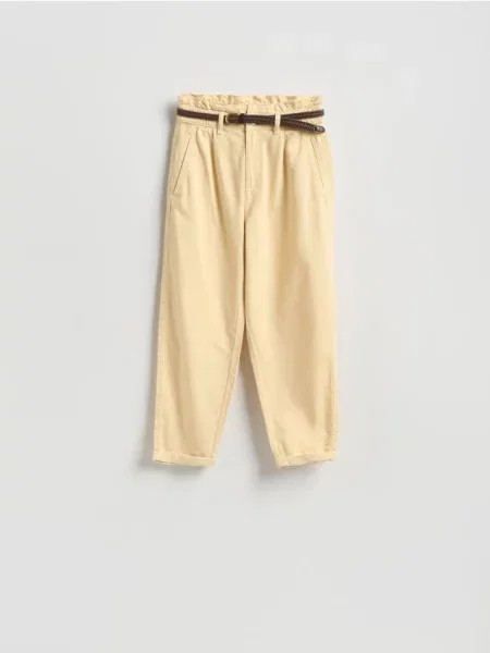 Reserved Blugi paperbag cu curea galben