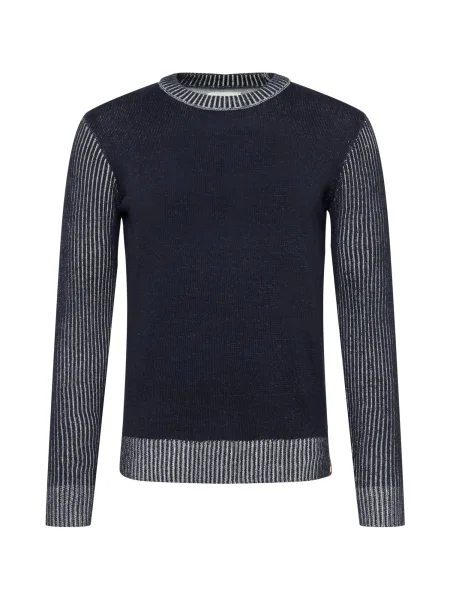 TOM TAILOR Pulover alb / albastru noapte