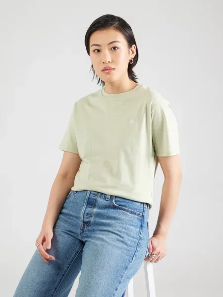 Abercrombie & Fitch Póló szürke / pasztellzöld fehér