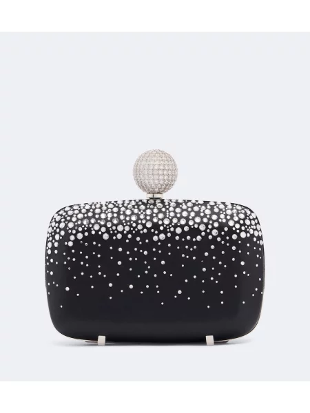 Geantă plic Roger Vivier din satin negru
