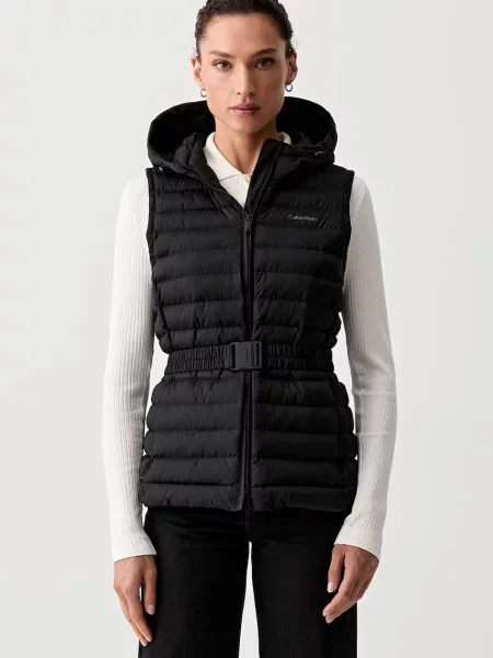 Calvin Klein jachetă fără mâneci cu glugă pentru femei negru
