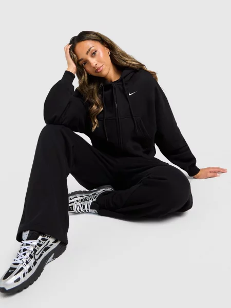 Nike Bluza Rozpinana Z Kapturem W Nk Stdo Flc Crp czarna