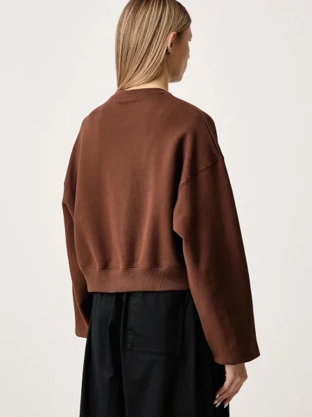 Nike Sportswear melegítőfelső női pamuttal Studio Fleece barna