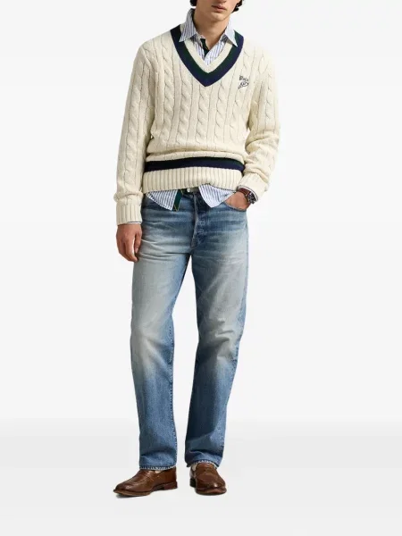 Πουλόβερ Polo Ralph Lauren με κέντημα με λαιμόκοψη v