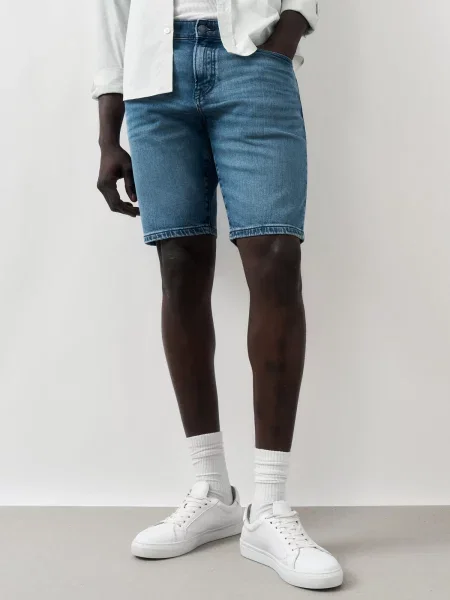 BOSS Jeans kratke hlače Re.Maine Modra bela