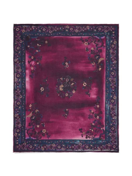 Fular Faliero Sarti cu model floral cu imagine violet