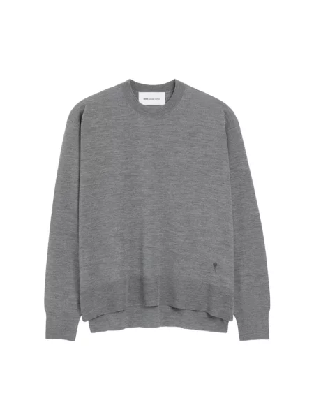 Sweter Ami Paris wełniany szary