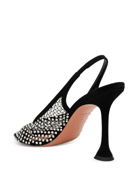 Pantofi cu toc Amina Muaddi slingback negru