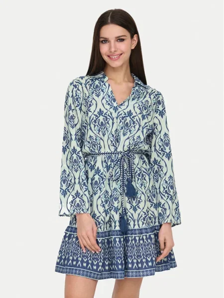 JDY Rochie tip cămașă Anna albastru