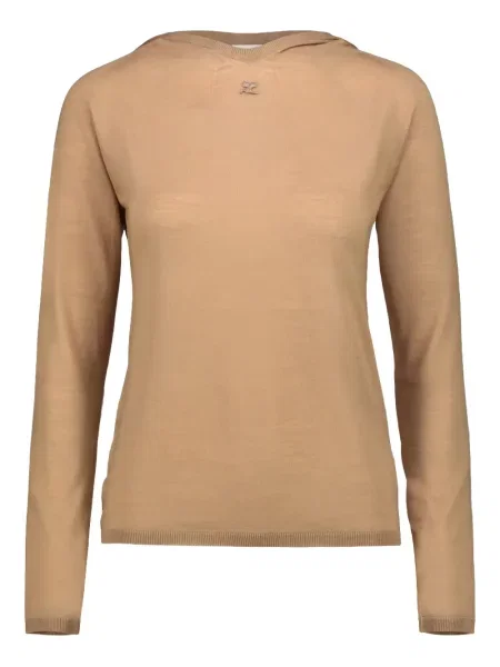 Hanorac cu glugă Courreges cu broderie de lână