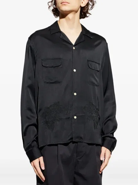 Cămașă Allsaints cu broderie negru