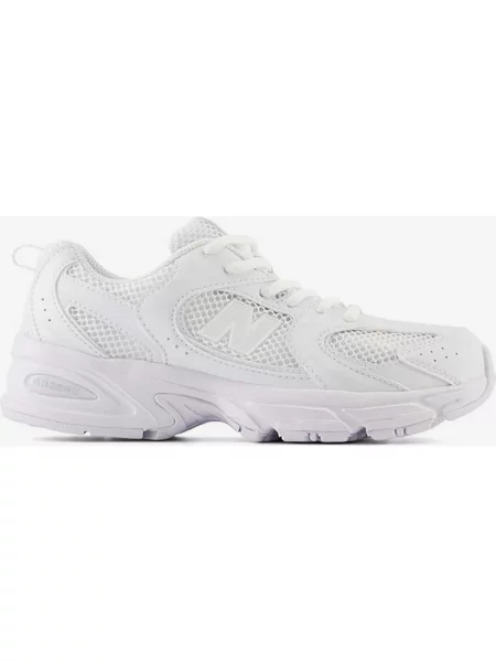Buty sportowe junior New Balance błyszcząca biel białe