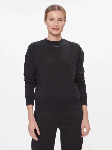 Calvin Klein Bluză Metallic Micro Logo Sweatshirt negru