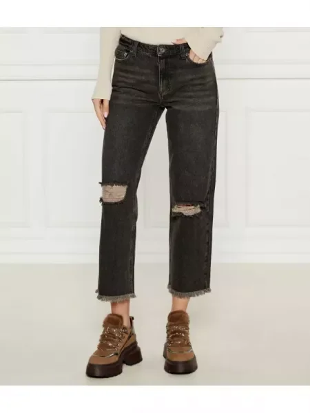 Michael Kors Blugi FRAYED | flare fit negru