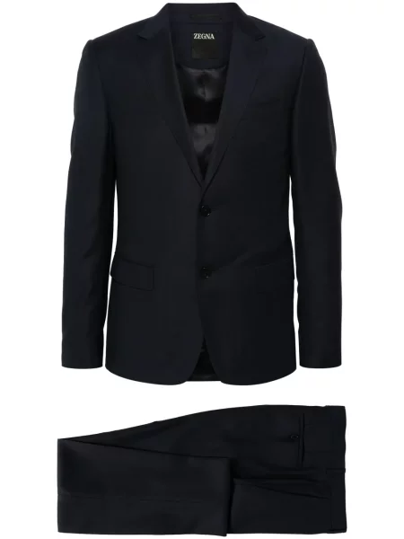 Vuneni odgovarati odijelo Zegna plava