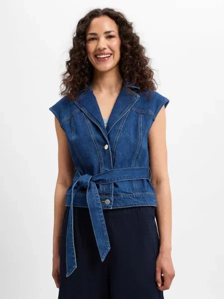 Y.A.S kamizelka dżinsowa YASLira Kobiety jednolity 36 niebieski