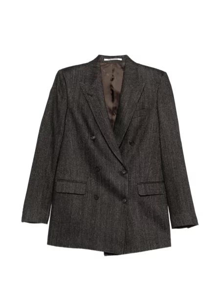 Sacou Tagliatore cu model herringbone cu două rânduri de nasturi maro