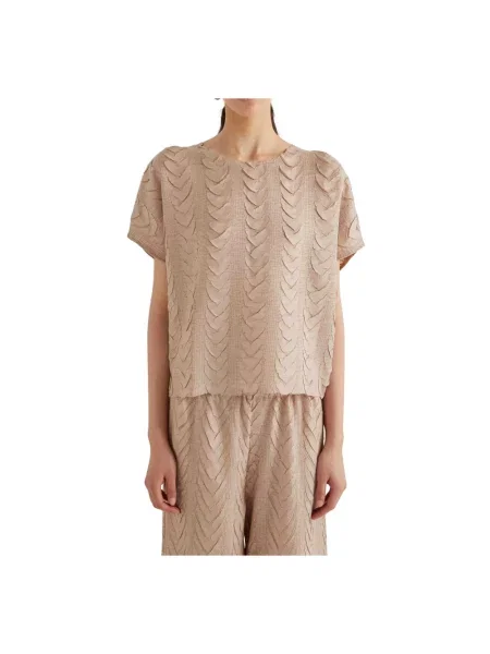 Przezroczysta bluzka Meimeij beżowa