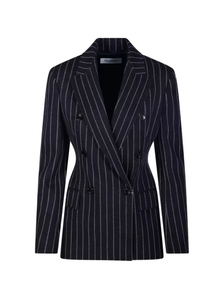 Sacou Max Mara cu două rânduri de nasturi albastru