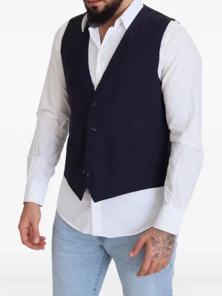 Vestă Dolce & Gabbana de lână albastru