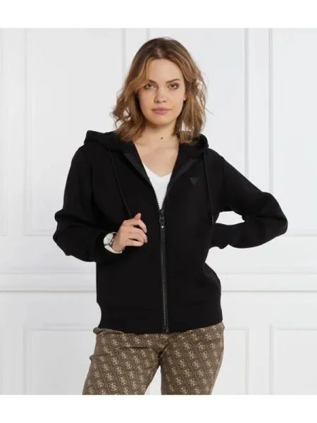 GUESS ACTIVE Hanorac ALLIE SCUBA HOODIE ZIP negru