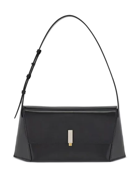Geantă de mână Ferragamo din piele cu imprimeu geometric negru