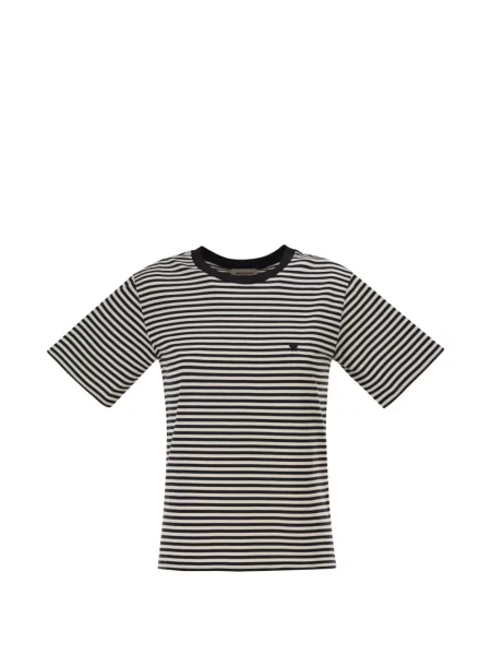 Tricou Weekend Max Mara cu broderie cu dungi negru