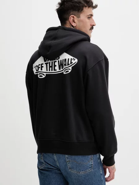 Vans bluza z kapturem z bawełną czarna