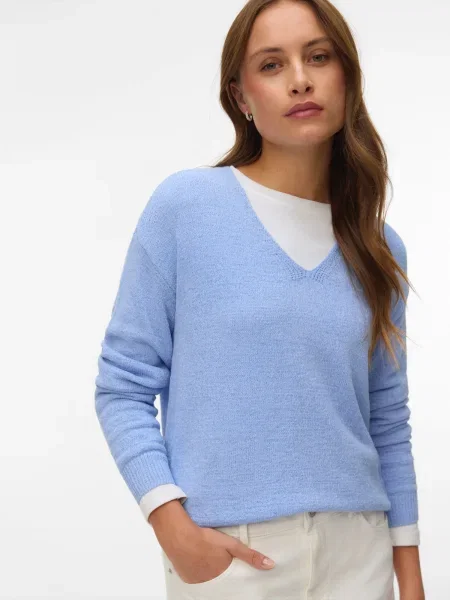VERO MODA Pulover VMCHARITY dimno modra