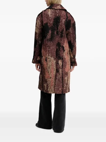 Palton Desigual cu imprimeu abstract negru