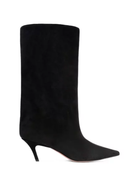 Botine Amina Muaddi din piele de căprioară negru