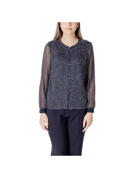 Bluză Street One din șifon cu imagine streetstyle albastru