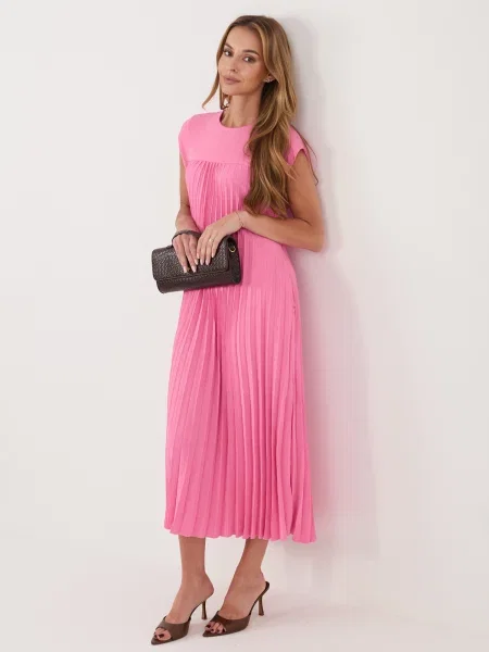Rochie fără mâneci Rue Paris fără mâneci roz