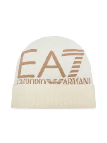 Zimní čepice Emporio Armani Mountain Visibility Beanie vanilla ice / tigers eye hnědý