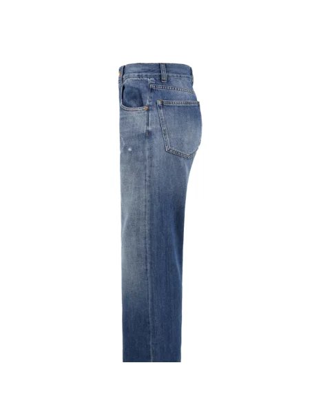 Jeansy straight leg Aspesi z 5 kieszeniami niebieskie