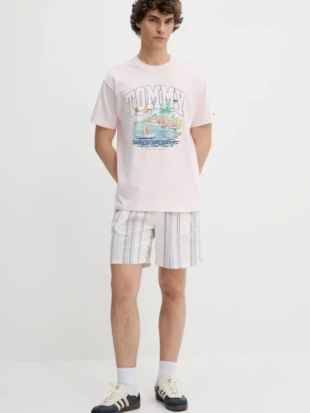 Tommy Jeans šortky Écru biela