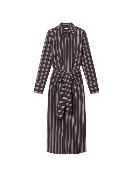 Prugasta midi haljina A.l.c. veze smeđa