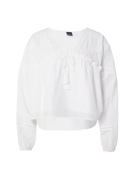 Gina Tricot Bluză Boho' alb