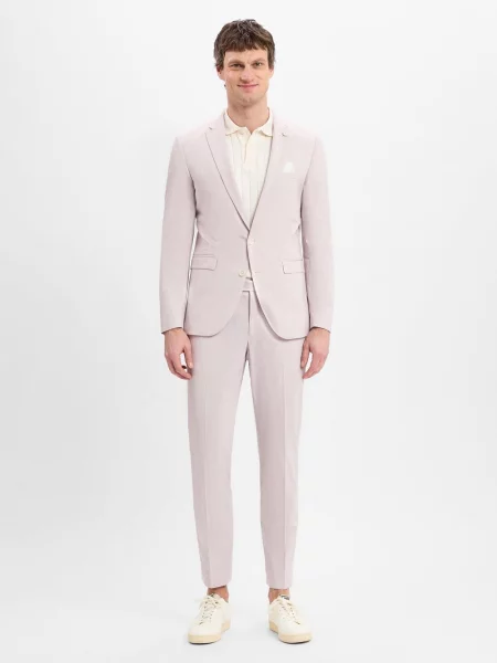 Finshley & Harding London garnitur slim fit Brixdon-Hoxdon Mężczyźni Slim Fit marmurkowy 48 różowy
