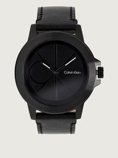Calvin Klein Ceas CK Reset cu adaos de piele negru