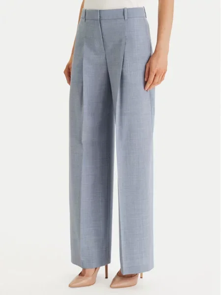 BOSS pantaloni de lână albastru
