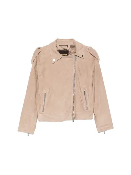 Kurtka skórzana Moorer beżowa