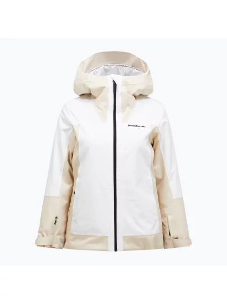 Geacă de schi pentru femei Perak Performance Rider Tech Insulated sand fog/off white alb
