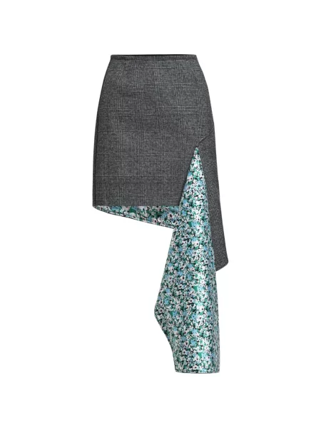 Fusta mini Essentiel Antwerp cu model floral gri